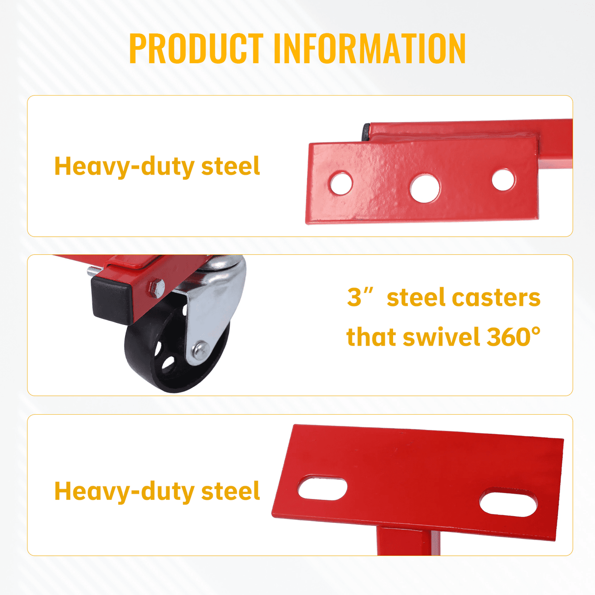 Engine Cradle with Wheels Chevy Small Block and Big Block Powder Coat 3in Heavy Duty Steel 1000 LBS Capacity - Red - Fab Heavy Parts