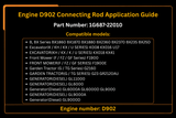 Engine D902 Connecting Rod 1G687 - 22010 for Kubota RTV900 Tractor BX1860 BX1870 BX2360 BX25 Mower F1900 Generator GL9000 GL6000 - Fab Heavy Parts