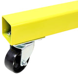 Engine Stand 1250 LBS Capacity 360 Degree Adjustable Mounting Head 4 Ball - Bearing Swivel Caster Wheels Heavy - Duty Square Steel Frame - Yellow - Fab Heavy Parts