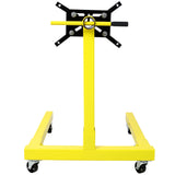 Engine Stand 1250 LBS Capacity 360 Degree Adjustable Mounting Head 4 Ball - Bearing Swivel Caster Wheels Heavy - Duty Square Steel Frame - Yellow - Fab Heavy Parts