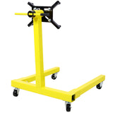 Engine Stand 1250 LBS Capacity 360 Degree Adjustable Mounting Head 4 Ball - Bearing Swivel Caster Wheels Heavy - Duty Square Steel Frame - Yellow - Fab Heavy Parts
