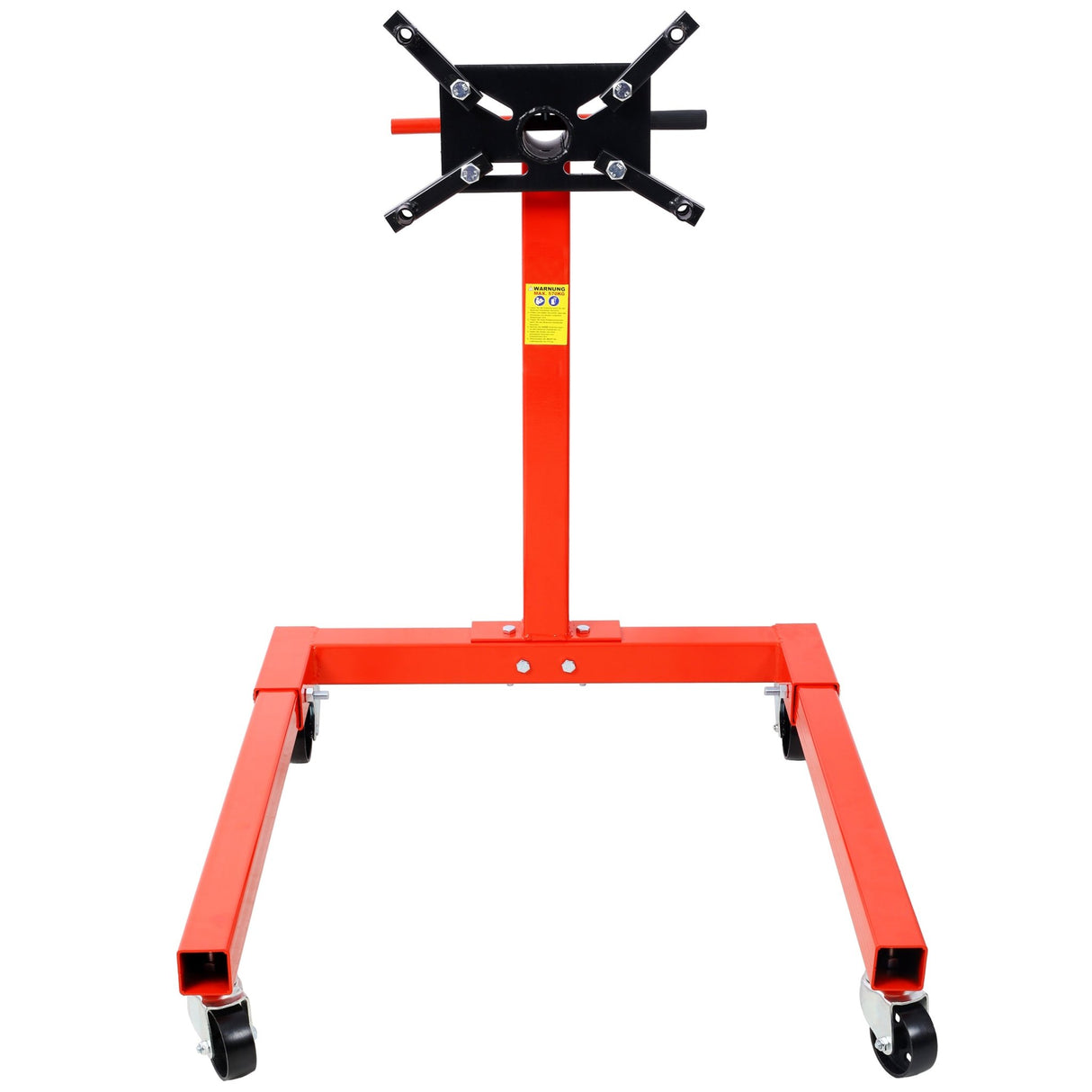 Engine Stand 1500 LBS Motor Stand with 4 Wheels 360 Degree Rotating Head & 4 Adjustable Arms - Red - Fab Heavy Parts