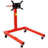 Engine Stand 1500 LBS Motor Stand with 4 Wheels 360 Degree Rotating Head & 4 Adjustable Arms - Red - Fab Heavy Parts