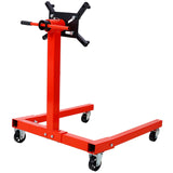 Engine Stand 1500 LBS Motor Stand with 4 Wheels 360 Degree Rotating Head & 4 Adjustable Arms - Red - Fab Heavy Parts