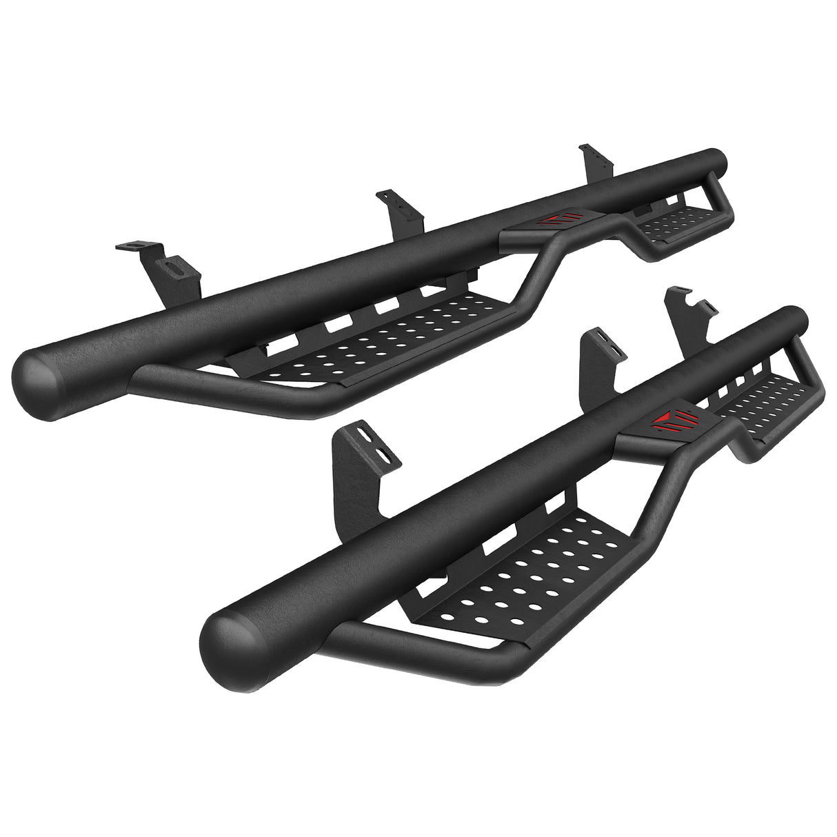 6 Inch Running Boards Fits For 2024-2025 Toyota Tacoma Double/Crew Cab 4 Full Doors Coated Black Powder Coated Side Steps