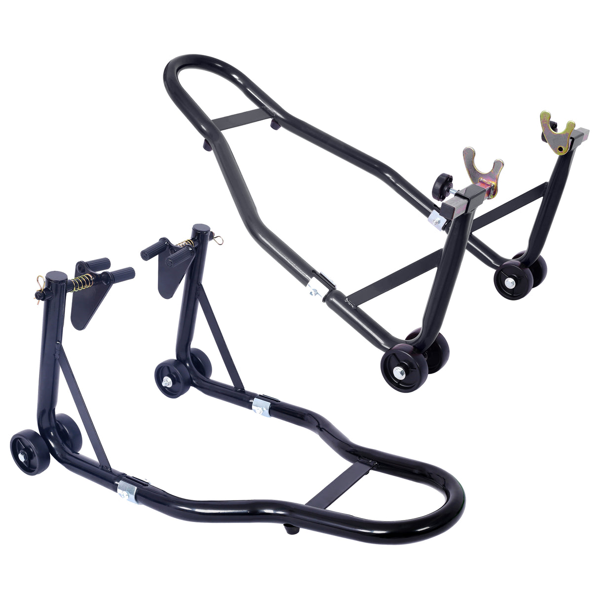 Motorcycle Stand 1000LB Sport Bike Front and Rear Wheel Lift Swingarm Paddock U--Black