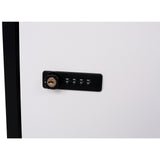 Package Delivery Box 14'' x 11.3'' x 42'' Galvanized Steel Parcel Mailbox w/ Code Lock & Mounting Hardware--Black and White
