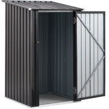 3 x 3 FT Outdoor Storage Shed with Single Lockable Door Metal Steel--Dark Gray