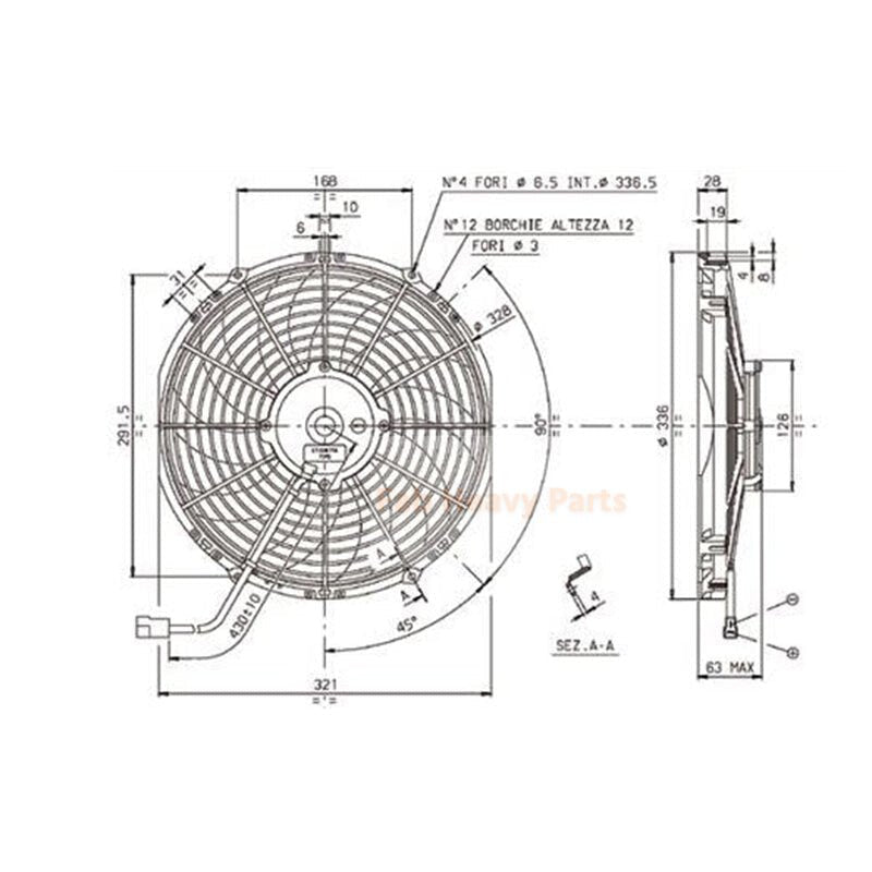Fan Curved 305mm Diameter 24V VA10-BP50/C-61A - Fab Heavy Parts