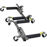 Set of 2 Wheel Dolly Car Skates Positioning Hydraulic Tire Jack Ratcheting Foot Pedal Lift 1,250lbs Capacity
