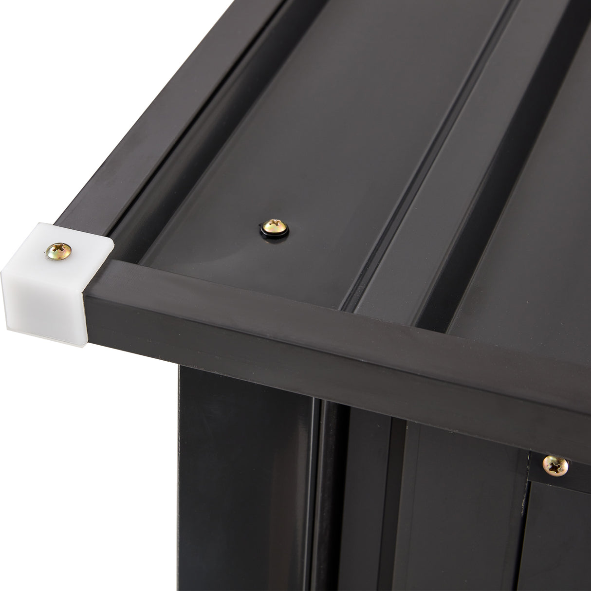 3 x 3 FT Outdoor Storage Shed with Single Lockable Door Metal Steel--Dark Gray