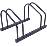 2 Bikes Floor Bike Stand Parking Rack 22-28" Wheel Max Tire Width 2.15" Black Painted