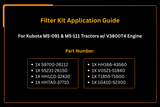 Filter Kit Fits for Kubota M5 - 091 & M5 - 111 Tractors w/ V3800T4 Engine - Fab Heavy Parts