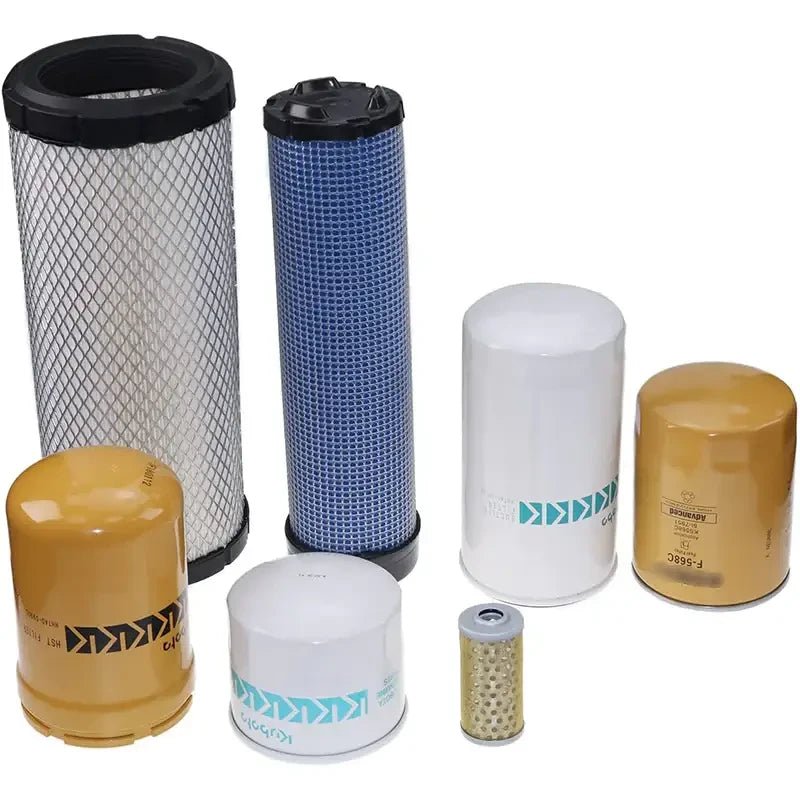 Filter Kit TC630 - 93230 TC630 - 93220 HH164 - 32430 1G311 - 43380 1J800 - 43170 HHTA0 - 59900 HHTA0 - 37710 for Kubota Tractor L4701 - Fab Heavy Parts