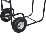 Firewood Fireplace Log Cart 200 lbs Capacity Wood Rack with Pneumatic Wheels - Fab Heavy Parts