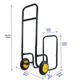 Firewood Log Cart Carrier Outdoor Indoor Black Steel Wood Rack Storage Mover Rolling Wheeled Metal Dolly Hauler Moving Equipment - Fab Heavy Parts