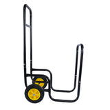 Firewood Log Cart Carrier Outdoor Indoor Black Steel Wood Rack Storage Mover Rolling Wheeled Metal Dolly Hauler Moving Equipment - Fab Heavy Parts