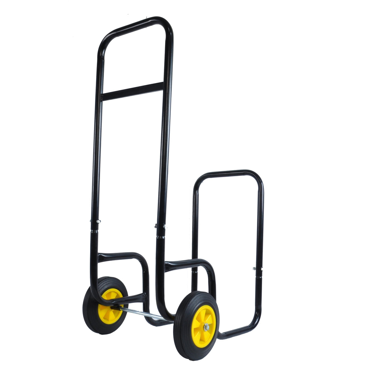 Firewood Log Cart Carrier Outdoor Indoor Black Steel Wood Rack Storage Mover Rolling Wheeled Metal Dolly Hauler Moving Equipment - Fab Heavy Parts