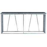 Firewood Rack Log Holder Storage with Roof Stand Gray Galvanized Steel 129.9" - Fab Heavy Parts