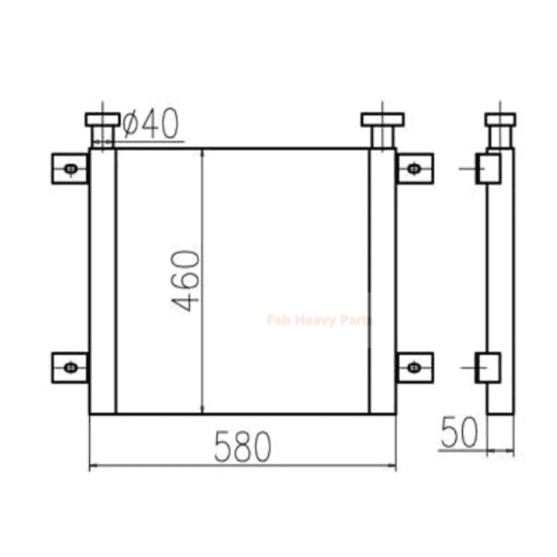 Fits for Caterpillar Excavator CAT 308D Engine 4M40 Hydraulic Oil Cooler 315 - 5264 3155264 - Fab Heavy Parts