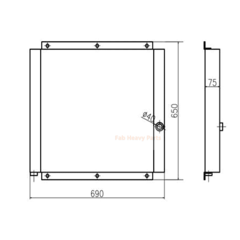 Fits For Komatsu Excavator PC100 - 3 PC120 - 3 PF3 - 1 Hydraulic Oil Cooler Assembly 203 - 03 - 41380 - Fab Heavy Parts