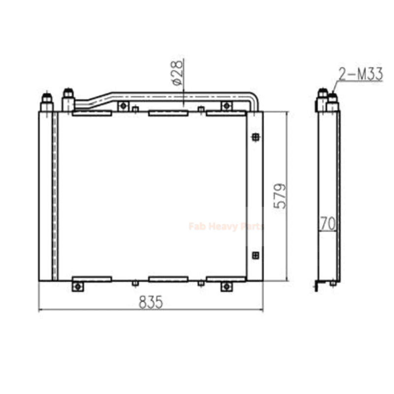 Fits For Komatsu Excavator PC100 - 6 PC100N - 6 PC120 - 6Z Hydraulic Oil Cooler 202 - 03 - 71210 - Fab Heavy Parts