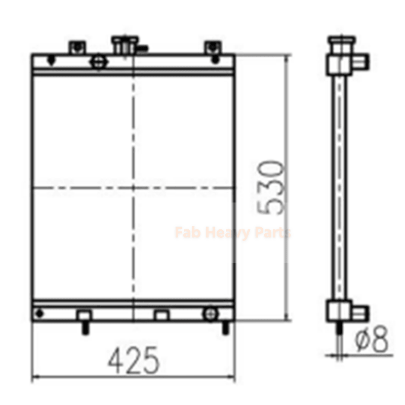 Fits For Komatsu Excavator PC30R - 8 PC35R - 8 PC40R - 8 PC45R - 8 Hydraulic Radiator Assembly 20T - 03 - 81110 - Fab Heavy Parts