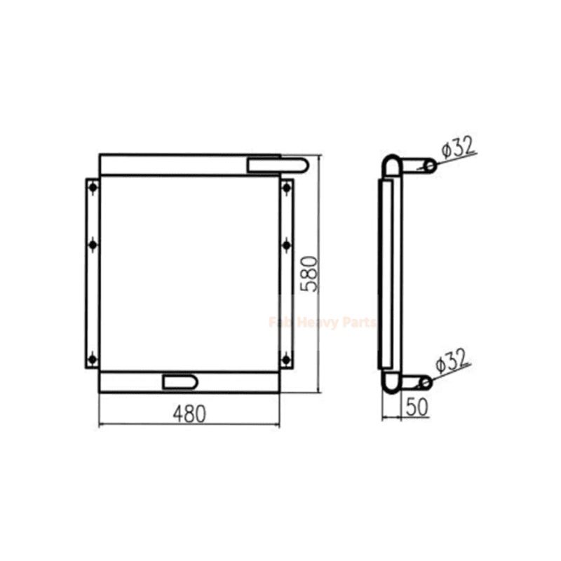 Fits For Komatsu Excavator PC60 - 7 PC70 - 7 Hydraulic Oil Cooler Assembly 201 - 03 - 71121 - Fab Heavy Parts