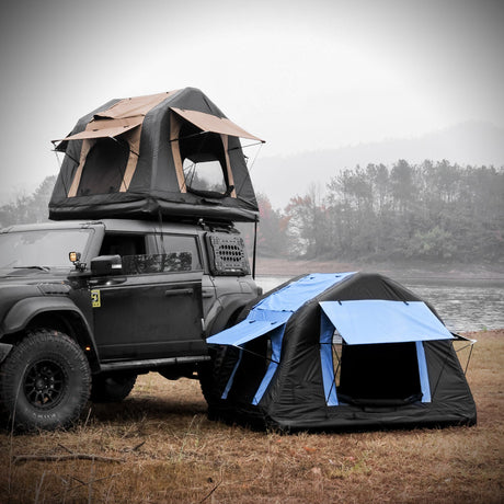 Foldable 2 - 3 People Amphibious Inflatable Car Roof Top Tent Glamping Camping Tent for SUV Truck (Without Ladder) - Fab Heavy Parts