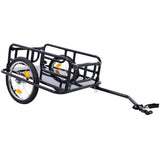 Foldable Bike Cargo Trailer with Universal Bike Hitch 16" Wheels & Reflectors - Black - Fab Heavy Parts