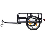 Foldable Bike Cargo Trailer with Universal Bike Hitch 16" Wheels & Reflectors - Black - Fab Heavy Parts
