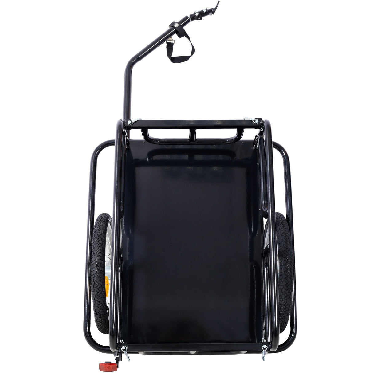 Foldable Bike Cargo Trailer with Universal Bike Hitch 16" Wheels & Reflectors - Black - Fab Heavy Parts