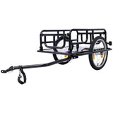 Foldable Bike Cargo Trailer with Universal Bike Hitch 16" Wheels & Reflectors - Black - Fab Heavy Parts