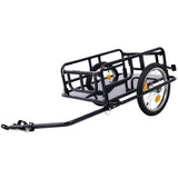 Foldable Bike Cargo Trailer with Universal Bike Hitch 16" Wheels & Reflectors - Black - Fab Heavy Parts