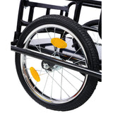 Foldable Bike Cargo Trailer with Universal Bike Hitch 16" Wheels & Reflectors - Black - Fab Heavy Parts