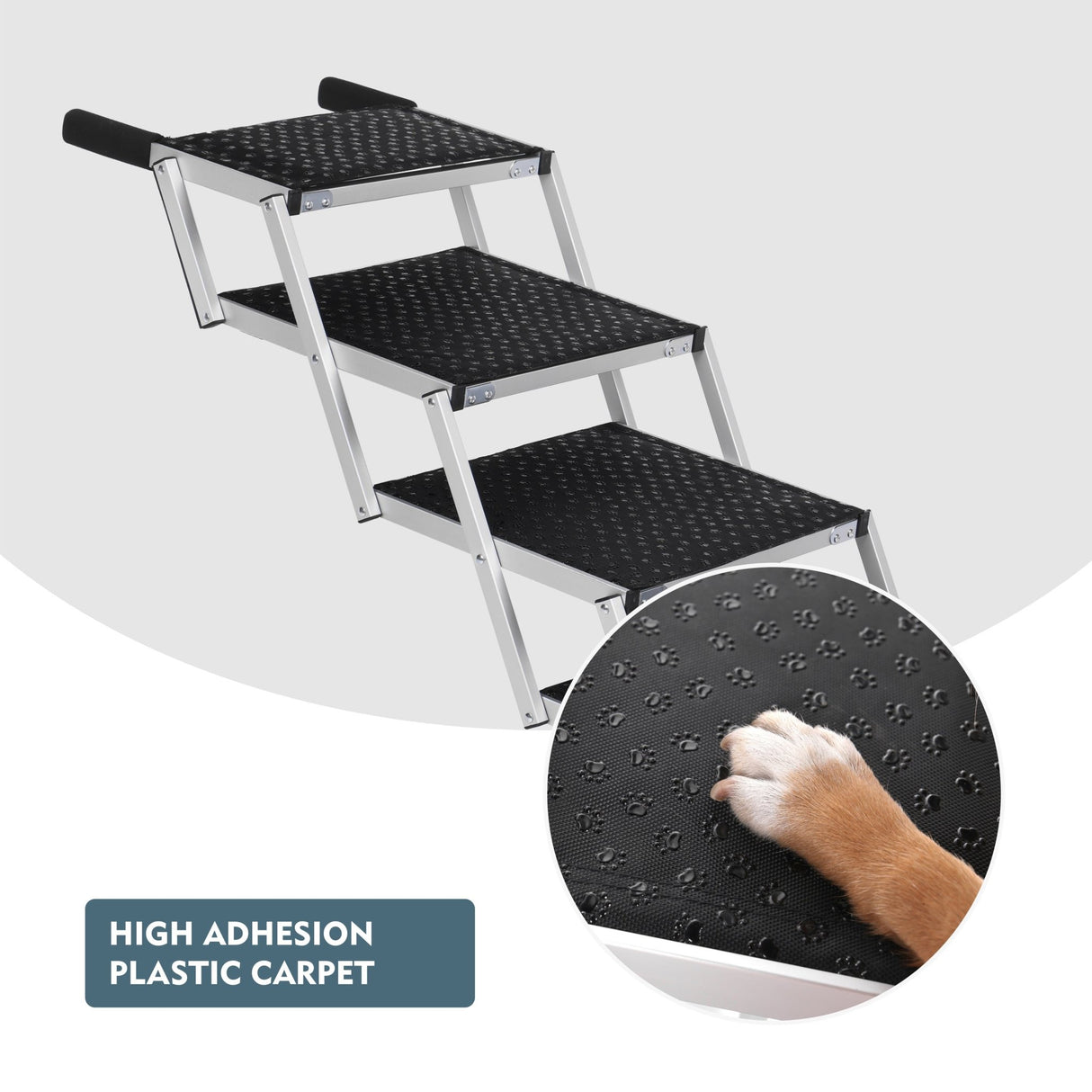 Foldable Dog Ramp for Cars, SUVs, Trucks, Portable Pet Dog Stairs for Large Dogs with Non - Slip Surface & Reinforced Design, Lightweight Yet Sturdy Supports Up to 250lbs - Fab Heavy Parts