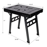 Foldable Work Bench Portable Workstation Work Bench Suitable for Garage Workshop and Home 1650LBS Capacity - Black - Fab Heavy Parts