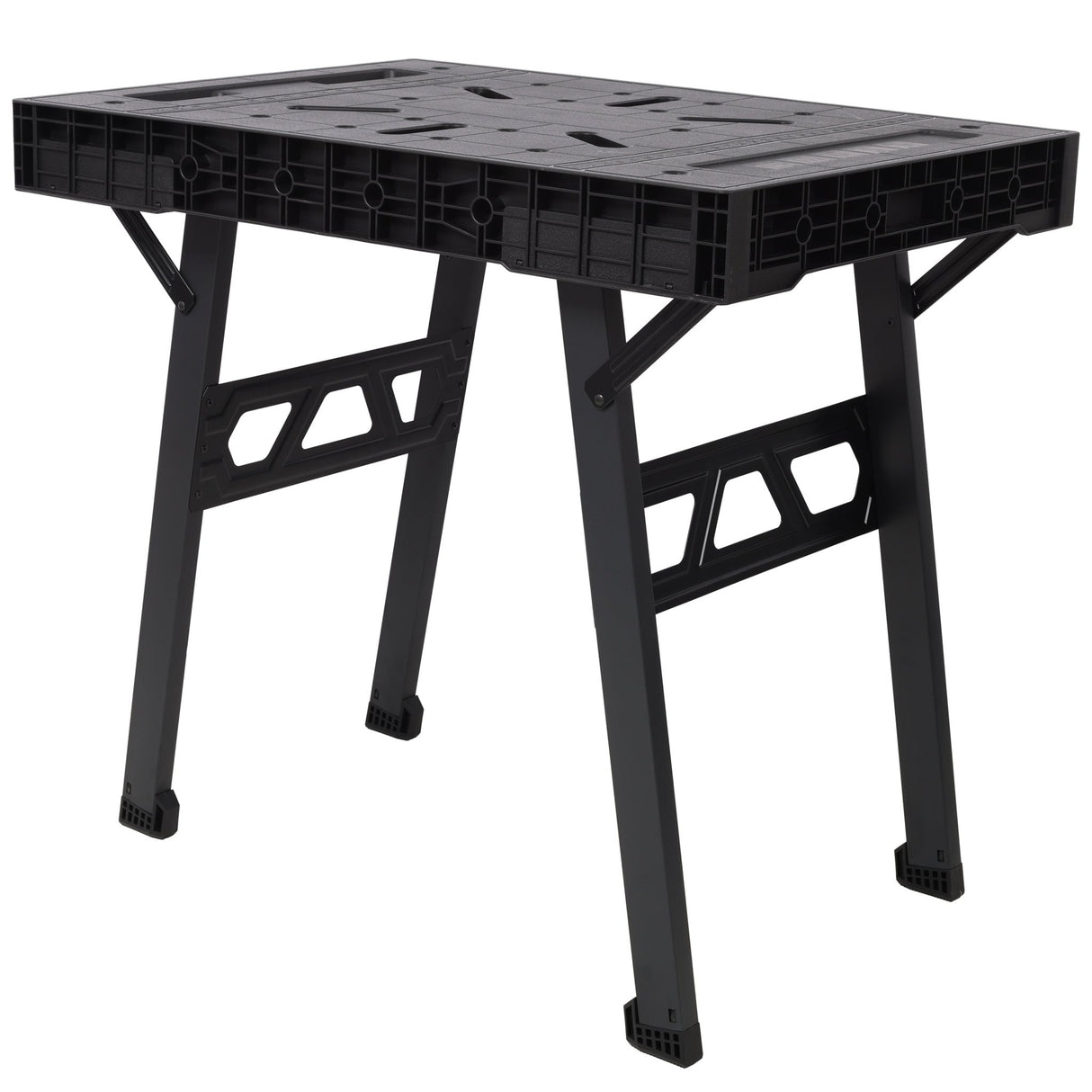 Foldable Work Bench Portable Workstation Work Bench Suitable for Garage Workshop and Home 1650LBS Capacity - Black - Fab Heavy Parts