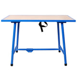 Foldable Work Bench Workshop Tool Bench 660Lbs Capacity - Blue - Fab Heavy Parts
