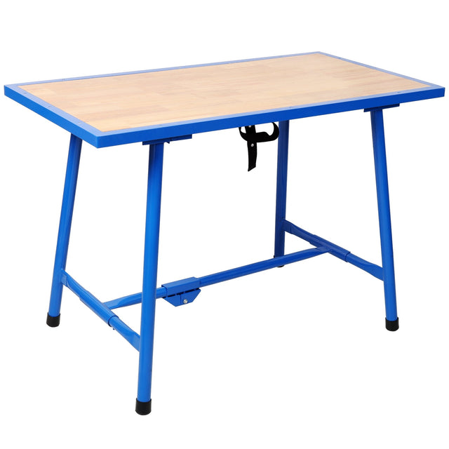 Foldable Work Bench Workshop Tool Bench 660Lbs Capacity - Blue - Fab Heavy Parts