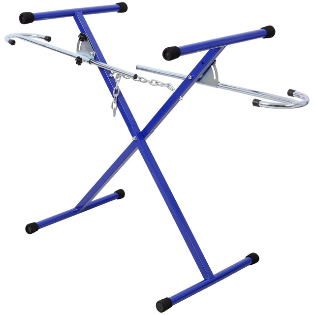 Folding Bumper Stand Lightweight Panel Stand with 200 Lbs Capacity - Blue - Fab Heavy Parts