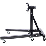 Folding Engine Stand 2000 LBS Capacity Motor Hoist 360 Degree Adjustable Mounting Head Dolly Mover Auto Repair Rebuild Jack - Black - Fab Heavy Parts