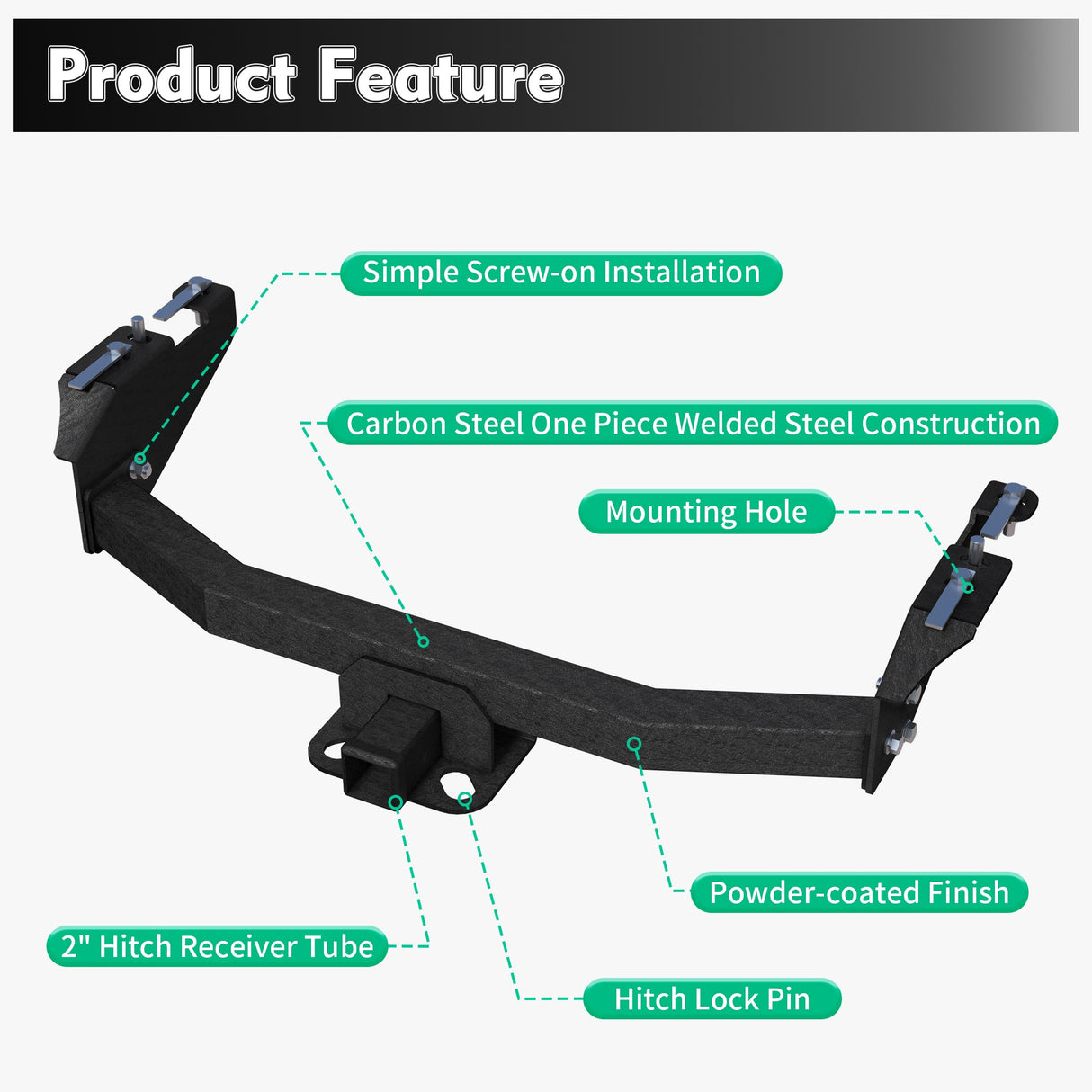 For 2014 - 2018 Chevrolet Silverado 1500 All Styles GMC Sierra 1500 All Styles Rear Tow Bar - Fab Heavy Parts