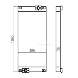 Fits For Case Excavator CX225SR CX210B CX210BLR CX210BNLC Hydraulic Oil Cooler LN001800