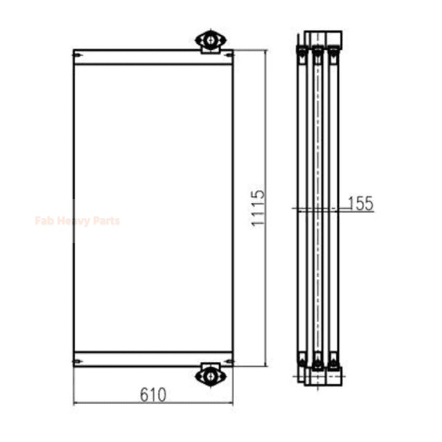 For Doossan Excavator DX380LC Hydraulic Oil Cooler - Fab Heavy Parts