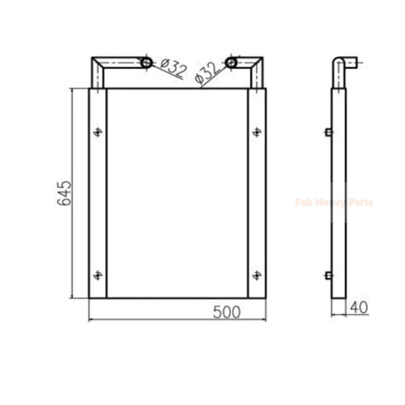 For Hitachi Excavator EX55UR Hydraulic Oil Cooler 4340202