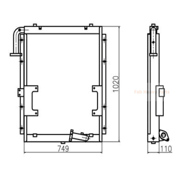For Hyundai Excavator R205 - 7 Hydraulic Oil Cooler - Fab Heavy Parts