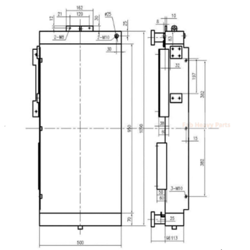 For Hyundai Excavator R210W - 9 R215 - 9 R225 - 9T Hydraulic Oil Cooler - Fab Heavy Parts