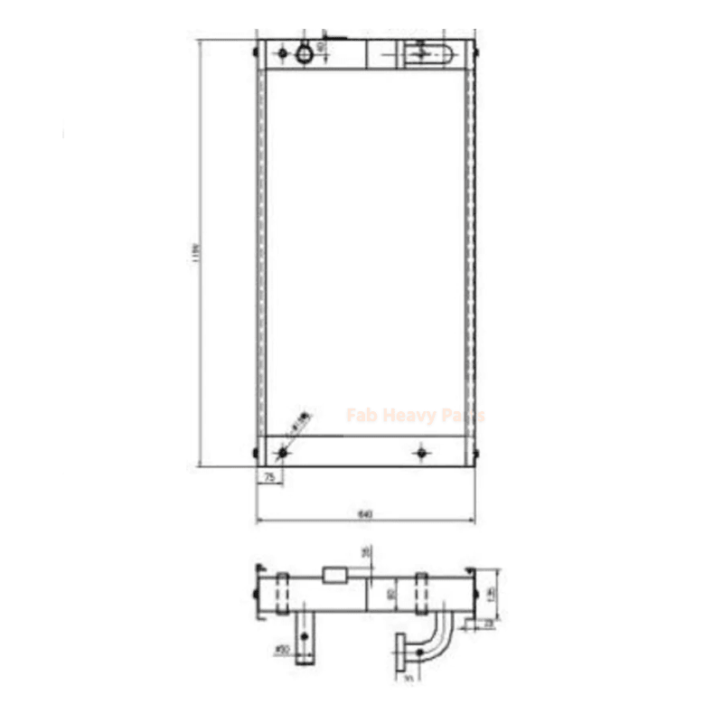 For Hyundai Excavator R290LC - 7 R290LC - 7A Hydraulic Oil Cooler Assembly 11N8 - 43205 - Fab Heavy Parts