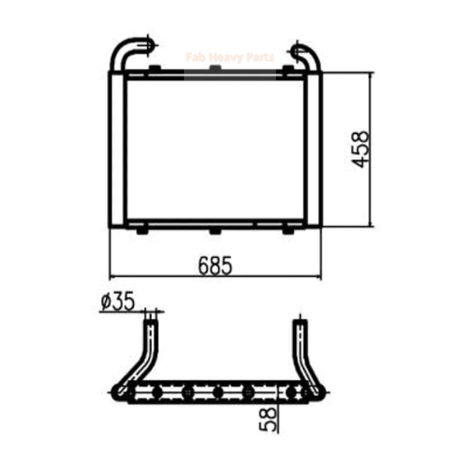 For Hyundai Excavator R60 - 9 Hydraulic Oil Cooler - Fab Heavy Parts